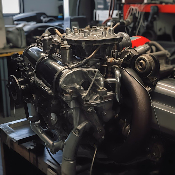 An engine in a workshop [do not use as thumbnail]